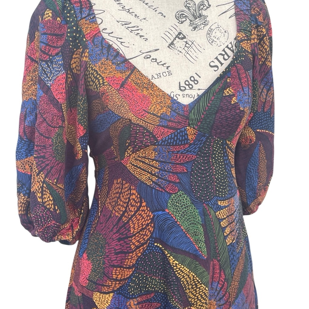 Farm Rio Dotted Macaws Midi Dress,‎ Size XS, EUC - Picture 4 of 11